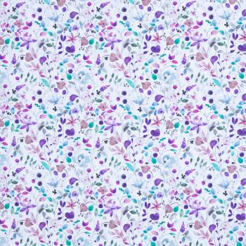 Preview: Baumwolle beschichtet Blumen lila/weiß by Swafing